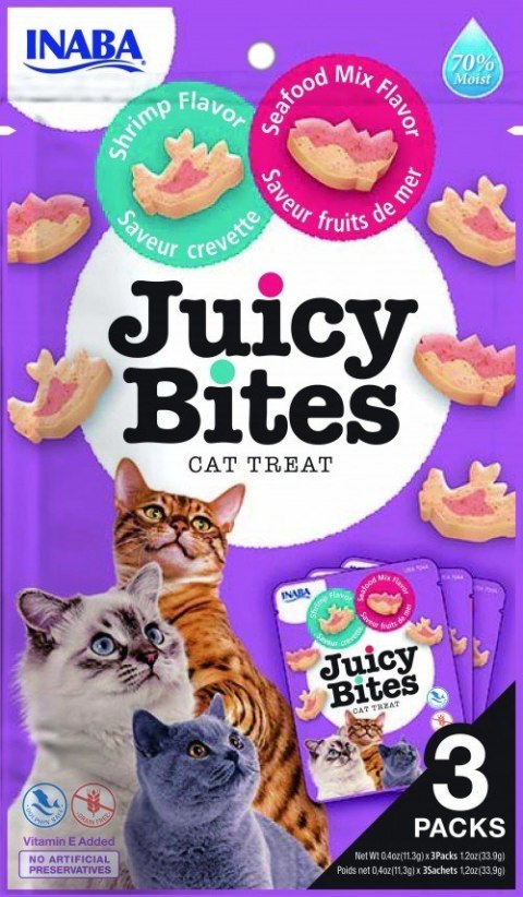 INABA Juicy Bites O smaku krewetek i owoców morza - przysmak dla kota - 3x11,3 g INABA Juicy Bites O smaku krewetek i owoców morza - przysmak dla kota - 3x11,3 g