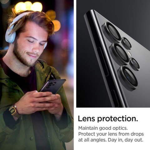 Spigen Optik.TR EZ Fit Camera Lens Protector 2-Pack - Szkło ochronne na obiektyw do Samsung Galaxy S24 Ultra (2 szt) (Czarny) Spigen Optik.TR EZ Fit Camera Lens Protector 2-Pack - Szkło ochronne na obiektyw do Samsung Galaxy S24 Ultra (2 szt) (Czarny)