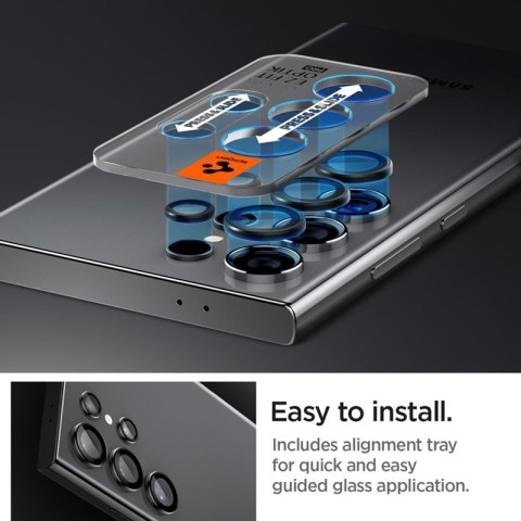 Spigen Optik.TR EZ Fit Camera Lens Protector 2-Pack - Szkło ochronne na obiektyw do Samsung Galaxy S24 Ultra (2 szt) (Czarny) Spigen Optik.TR EZ Fit Camera Lens Protector 2-Pack - Szkło ochronne na obiektyw do Samsung Galaxy S24 Ultra (2 szt) (Czarny)