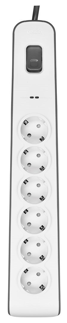 Listwa zasilająca Belkin Power Surge 6-PORT 650J 2m Grey/White Schuko Listwa zasilająca Belkin Power Surge 6-PORT 650J 2m Grey/White Schuko