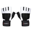 RST04 WHITE-BLACK ROZM. L RĘKAWICE NA SIŁOWNIĘ HMS