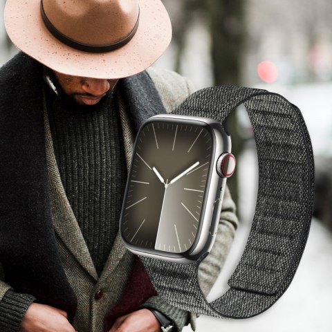 Crong Melange - Pasek magnetyczny do Apple Watch 42/44/45/49 mm (czarny melanż) Crong Melange - Pasek magnetyczny do Apple Watch 42/44/45/49 mm (czarny melanż)