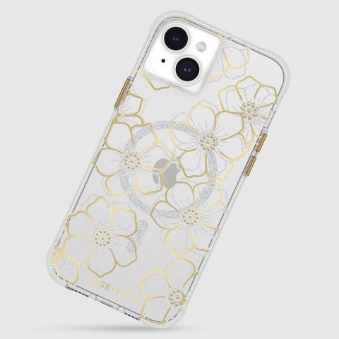 Case-Mate Floral Gems MagSafe - Etui iPhone 15 Plus (Gold) Case-Mate Floral Gems MagSafe - Etui iPhone 15 Plus (Gold)