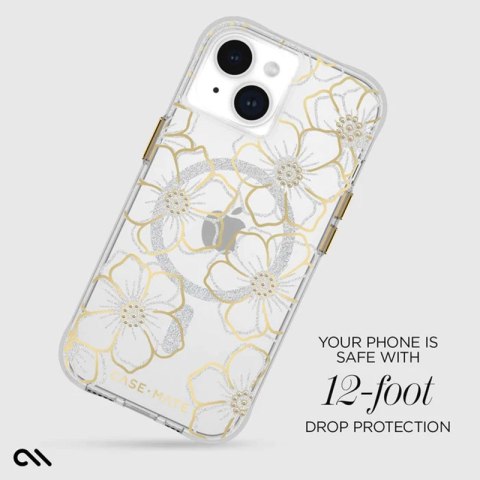 Case-Mate Floral Gems MagSafe - Etui iPhone 15 Plus (Gold) Case-Mate Floral Gems MagSafe - Etui iPhone 15 Plus (Gold)