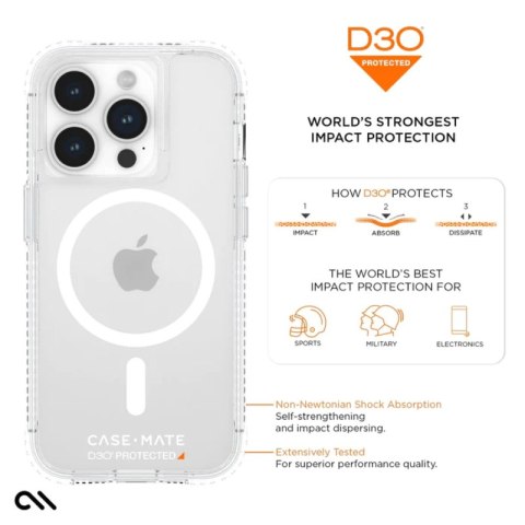 Case-Mate Ultra Tough Plus D3O MagSafe - Etui iPhone 15 Pro (Clear) Case-Mate Ultra Tough Plus D3O MagSafe - Etui iPhone 15 Pro (Clear)