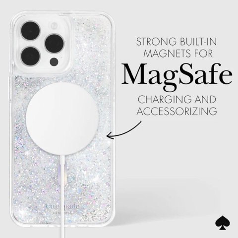 Kate Spade New York Liquid Glitter MagSafe - Etui iPhone 15 Pro (Opal Iridescent) Kate Spade New York Liquid Glitter MagSafe - Etui iPhone 15 Pro (Opal Iridescent)