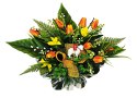 WIELKANOCNY STROIK NA POMNIK WIĄZANKA KWIATY TULIPANY BARANEK NA CMENTARZ