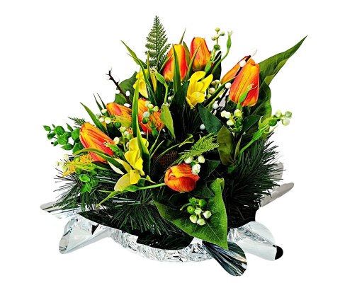 WIELKANOCNY STROIK NA POMNIK WIĄZANKA KWIATY TULIPANY BARANEK NA CMENTARZ WIELKANOCNY STROIK NA POMNIK WIĄZANKA KWIATY TULIPANY BARANEK NA CMENTARZ