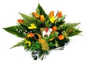 WIELKANOCNY STROIK NA POMNIK WIĄZANKA KWIATY TULIPANY BARANEK NA CMENTARZ