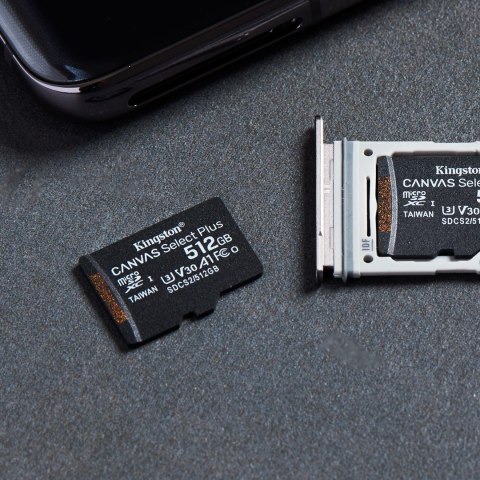 Karta pamięci z adapterem Kingston Canvas Select Plus SDCS2/512GB (512GB; Class 10, Class U1, V10; + adapter) Karta pamięci z adapterem Kingston Canvas Select Plus SDCS2/512GB (512GB; Class 10, Class U1, V10; + adapter)