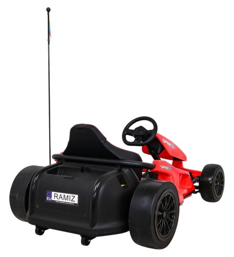 Gokart Speed 7 Drift King na akumulator dla dzieci Czerwony + Funkcja driftu + Sportowe siedzenie + 2 Prędkości + EVA Gokart Speed 7 Drift King na akumulator dla dzieci Czerwony + Funkcja driftu + Sportowe siedzenie + 2 Prędkości + EVA