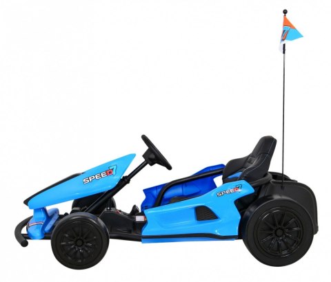 Gokart Speed 7 Drift King na akumulator dla dzieci Niebieski + Funkcja driftu + Sportowe siedzenie + 2 Prędkości + EVA Gokart Speed 7 Drift King na akumulator dla dzieci Niebieski + Funkcja driftu + Sportowe siedzenie + 2 Prędkości + EVA