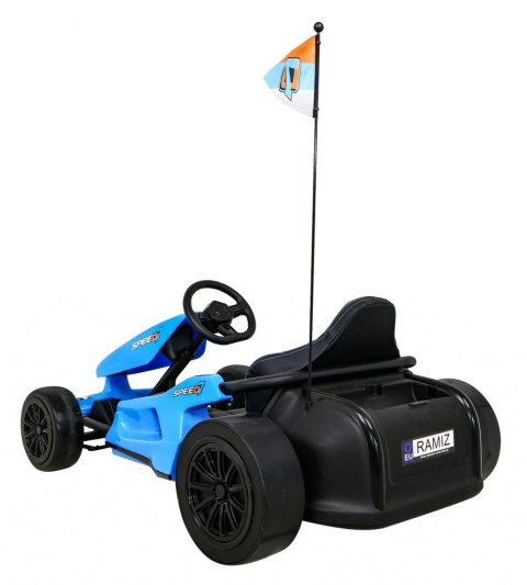Gokart Speed 7 Drift King na akumulator dla dzieci Niebieski + Funkcja driftu + Sportowe siedzenie + 2 Prędkości + EVA Gokart Speed 7 Drift King na akumulator dla dzieci Niebieski + Funkcja driftu + Sportowe siedzenie + 2 Prędkości + EVA