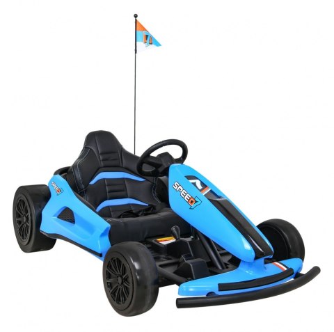 Gokart Speed 7 Drift King na akumulator dla dzieci Niebieski + Funkcja driftu + Sportowe siedzenie + 2 Prędkości + EVA Gokart Speed 7 Drift King na akumulator dla dzieci Niebieski + Funkcja driftu + Sportowe siedzenie + 2 Prędkości + EVA