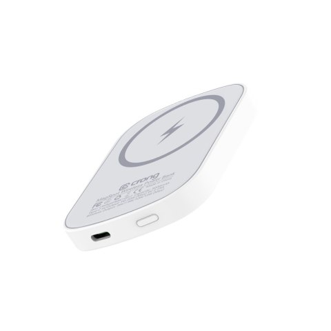 Crong MagSpot Power Bank - Bezprzewodowy power bank z MagSafe 5000mAh, USB-C 20W PD (biały) Crong MagSpot Power Bank - Bezprzewodowy power bank z MagSafe 5000mAh, USB-C 20W PD (biały)