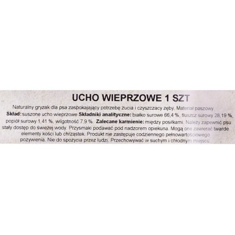 Gryzak dla psów PETMEX Ucho wieprzowe 40g 1szt Gryzak dla psów PETMEX Ucho wieprzowe 40g 1szt