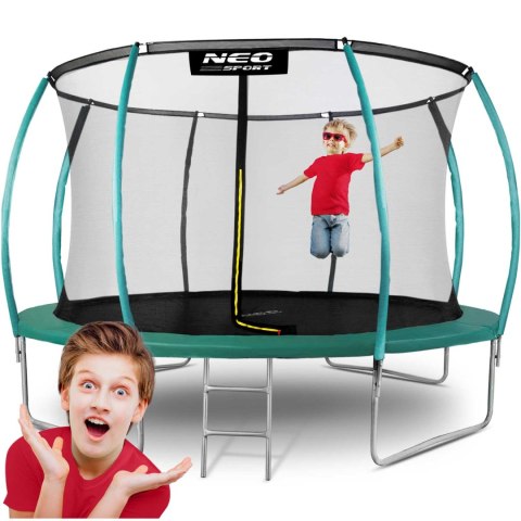Trampolina ogrodowa 12ft/374cm z siatką, profilowanymi słupkami i drabinką Neo-Sport Trampolina ogrodowa 12ft/374cm z siatką, profilowanymi słupkami i drabinką Neo-Sport