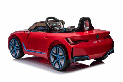Autko BMW i4 na akumulator dla dzieci Czerwony + Wolny Start + EVA + Ekoskóra + Audio LED + Pilot Autko BMW i4 na akumulator dla dzieci Czerwony + Wolny Start + EVA + Ekoskóra + Audio LED + Pilot