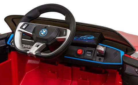 Autko BMW i4 na akumulator dla dzieci Czerwony + Wolny Start + EVA + Ekoskóra + Audio LED + Pilot Autko BMW i4 na akumulator dla dzieci Czerwony + Wolny Start + EVA + Ekoskóra + Audio LED + Pilot