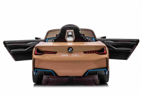 Autko BMW i4 na akumulator dla dzieci Złoty + Wolny Start + EVA + Ekoskóra + Audio LED + Pilot Autko BMW i4 na akumulator dla dzieci Złoty + Wolny Start + EVA + Ekoskóra + Audio LED + Pilot
