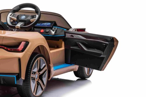 Autko BMW i4 na akumulator dla dzieci Złoty + Wolny Start + EVA + Ekoskóra + Audio LED + Pilot Autko BMW i4 na akumulator dla dzieci Złoty + Wolny Start + EVA + Ekoskóra + Audio LED + Pilot