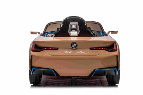 Autko BMW i4 na akumulator dla dzieci Złoty + Wolny Start + EVA + Ekoskóra + Audio LED + Pilot Autko BMW i4 na akumulator dla dzieci Złoty + Wolny Start + EVA + Ekoskóra + Audio LED + Pilot