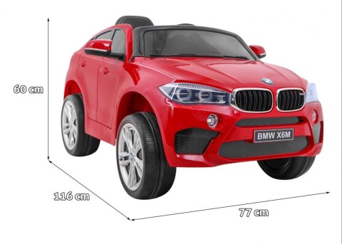 BMW X6M Elektryczne Autko dla dzieci Lakier Czerwony + Pilot + EVA + Wolny Start + Audio + LED BMW X6M Elektryczne Autko dla dzieci Lakier Czerwony + Pilot + EVA + Wolny Start + Audio + LED
