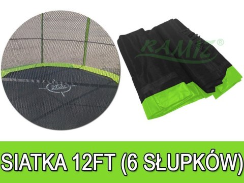 Siatka ochronna SkyRamiz Zielony do trampoliny ogrodowej 366cm/12FT 6 tuneli na słupki Siatka ochronna SkyRamiz Zielony do trampoliny ogrodowej 366cm/12FT 6 tuneli na słupki