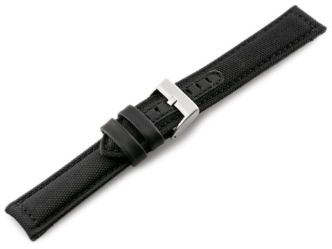 Pasek skórzany do zegarka W34 - PREMIUM - czarny/czarne - 22mm Pasek skórzany do zegarka W34 - PREMIUM - czarny/czarne - 22mm