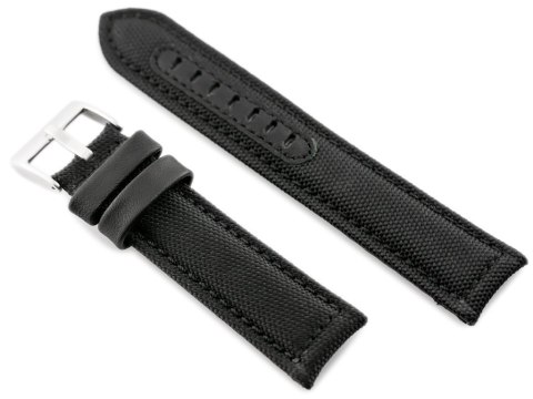 Pasek skórzany do zegarka W34 - PREMIUM - czarny/czarne - 22mm Pasek skórzany do zegarka W34 - PREMIUM - czarny/czarne - 22mm