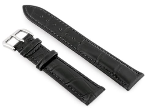 Pasek skórzany do zegarka W64 - czarny - 22mm Pasek skórzany do zegarka W64 - czarny - 22mm