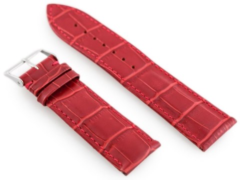 Pasek skórzany do zegarka W64 - czerwony - 24mm Pasek skórzany do zegarka W64 - czerwony - 24mm