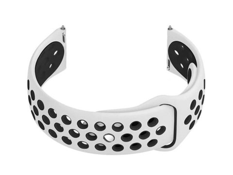 Pasek gumowy do smartwatch U11 - biały/czarny - 22mm Pasek gumowy do smartwatch U11 - biały/czarny - 22mm