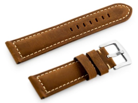 Pasek skórzany do zegarka W29 - ciemny brąz 22mm Pasek skórzany do zegarka W29 - ciemny brąz 22mm