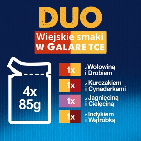 FELIX Fantastic Duo Mięso - mokra karma dla kota - 4x85g FELIX Fantastic Duo Mięso - mokra karma dla kota - 4x85g