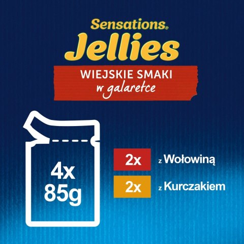 FELIX Sensations wołowina, kurczak - mokra karma dla kota - 4x 85g FELIX Sensations wołowina, kurczak - mokra karma dla kota - 4x 85g