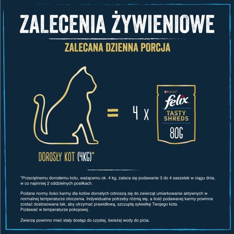 FELIX Tasty Shreds z kaczką i indykiem - mokra karma dla kota - 4x 80g FELIX Tasty Shreds z kaczką i indykiem - mokra karma dla kota - 4x 80g