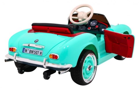Autko BMW 507 Retro elektryczne dla dzieci Zielony + Audio LED + Pilot + Ekoskóra + EVA + Wolny Start Autko BMW 507 Retro elektryczne dla dzieci Zielony + Audio LED + Pilot + Ekoskóra + EVA + Wolny Start