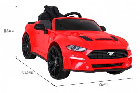 Autko Ford Mustang GT na akumulator dla dzieci Czerwony + Regulacja siedzenia + Audio LED + EVA + Wolny Start Autko Ford Mustang GT na akumulator dla dzieci Czerwony + Regulacja siedzenia + Audio LED + EVA + Wolny Start