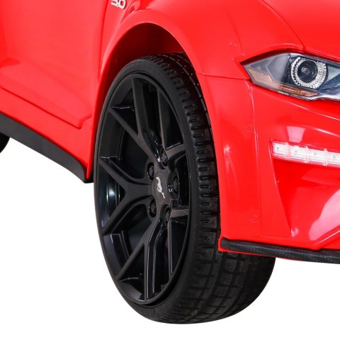 Autko Ford Mustang GT na akumulator dla dzieci Czerwony + Regulacja siedzenia + Audio LED + EVA + Wolny Start Autko Ford Mustang GT na akumulator dla dzieci Czerwony + Regulacja siedzenia + Audio LED + EVA + Wolny Start