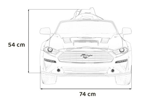 Autko Ford Mustang GT na akumulator dla dzieci Czerwony + Regulacja siedzenia + Audio LED + EVA + Wolny Start Autko Ford Mustang GT na akumulator dla dzieci Czerwony + Regulacja siedzenia + Audio LED + EVA + Wolny Start