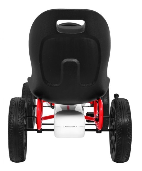 Gokart ABARTH na pedały dla dzieci Biały + Koła EVA + Hamulec ręczny + Wolny bieg Gokart ABARTH na pedały dla dzieci Biały + Koła EVA + Hamulec ręczny + Wolny bieg