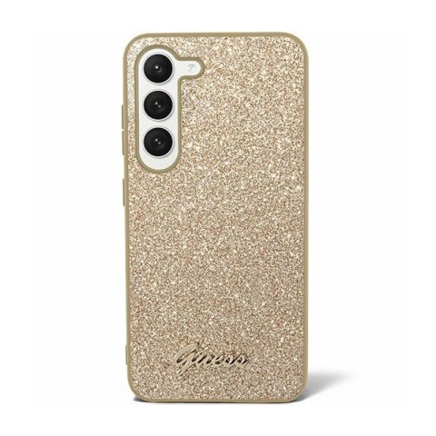 Guess Glitter Flakes Metal Logo Case - Etui Samsung Galaxy S24+ (złoty) Guess Glitter Flakes Metal Logo Case - Etui Samsung Galaxy S24+ (złoty)
