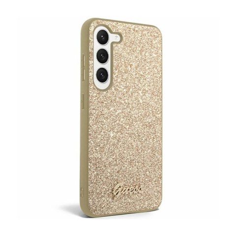 Guess Glitter Flakes Metal Logo Case - Etui Samsung Galaxy S24+ (złoty) Guess Glitter Flakes Metal Logo Case - Etui Samsung Galaxy S24+ (złoty)