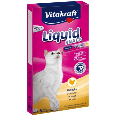 VITAKRAFT Cat Liquid Snack - przysmak dla kota w płynie: kurczak, tauryna 6 szt. VITAKRAFT Cat Liquid Snack - przysmak dla kota w płynie: kurczak, tauryna 6 szt.