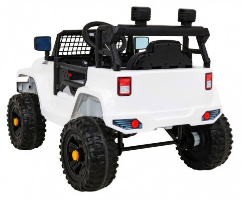 Autko Jeep Dark Night na akumulator dla dzieci Biały + Wolny Start + EVA + Audio LED Autko Jeep Dark Night na akumulator dla dzieci Biały + Wolny Start + EVA + Audio LED