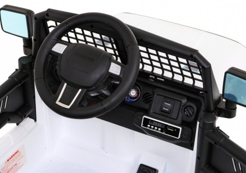 Autko Jeep Dark Night na akumulator dla dzieci Biały + Wolny Start + EVA + Audio LED Autko Jeep Dark Night na akumulator dla dzieci Biały + Wolny Start + EVA + Audio LED
