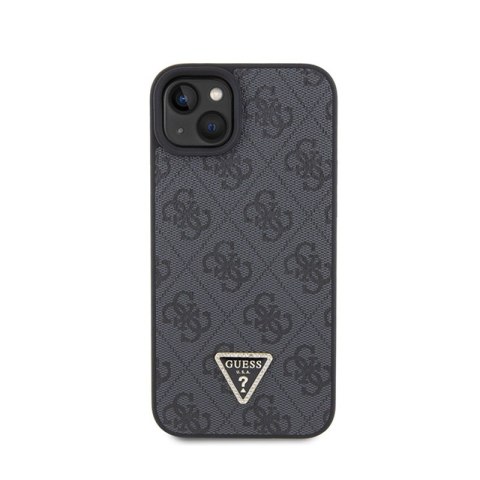 Guess Leather 4G Triangle Strass - Etui iPhone 15 (czarny) Guess Leather 4G Triangle Strass - Etui iPhone 15 (czarny)