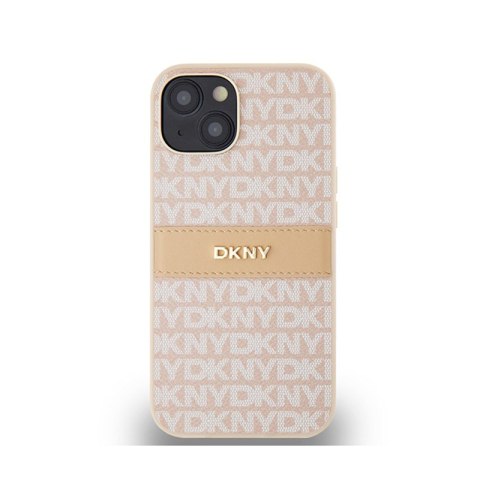 DKNY Leather Mono Stripe & Metal Logo - Etui iPhone 14 / 15 / 13 (różowy) DKNY Leather Mono Stripe & Metal Logo - Etui iPhone 14 / 15 / 13 (różowy)