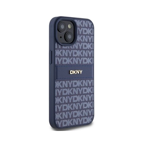 DKNY Leather Mono Stripe & Metal Logo - Etui iPhone 15 / 14 / 13 (niebieski) DKNY Leather Mono Stripe & Metal Logo - Etui iPhone 15 / 14 / 13 (niebieski)